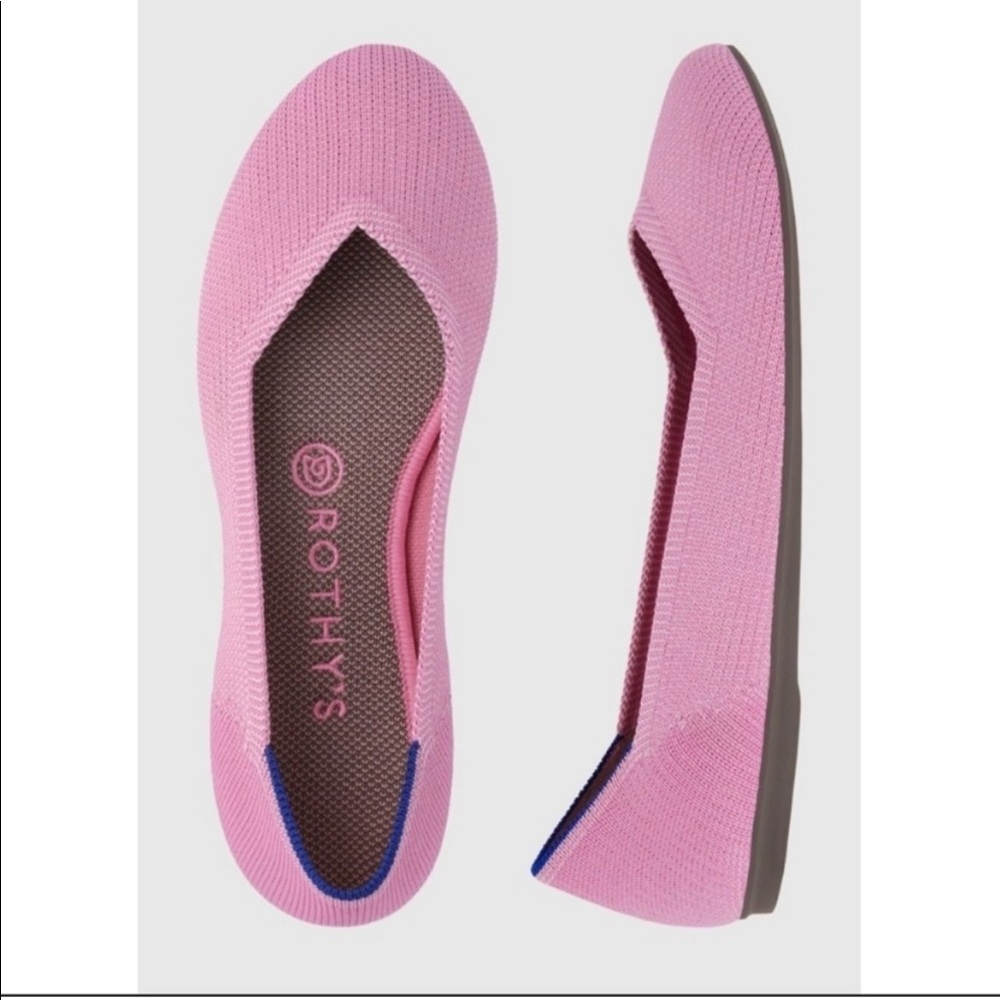 Rothy’s pink flats. Retired color.